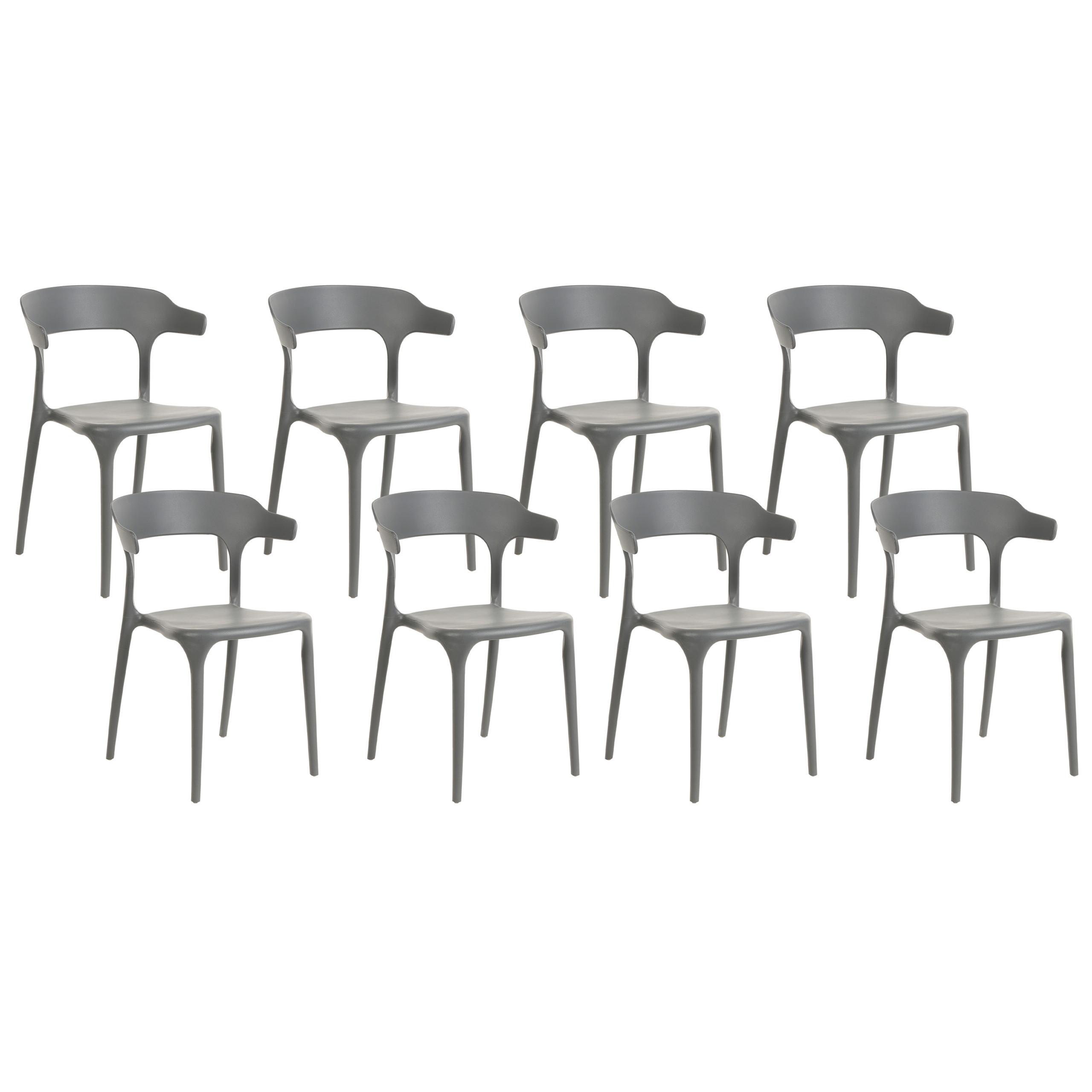 wohnli-moebel-suche-800000573916 Wohnli Möbelsuche - GARTENSTÜHLE 8er-Set Kunststoff grau Gubbio