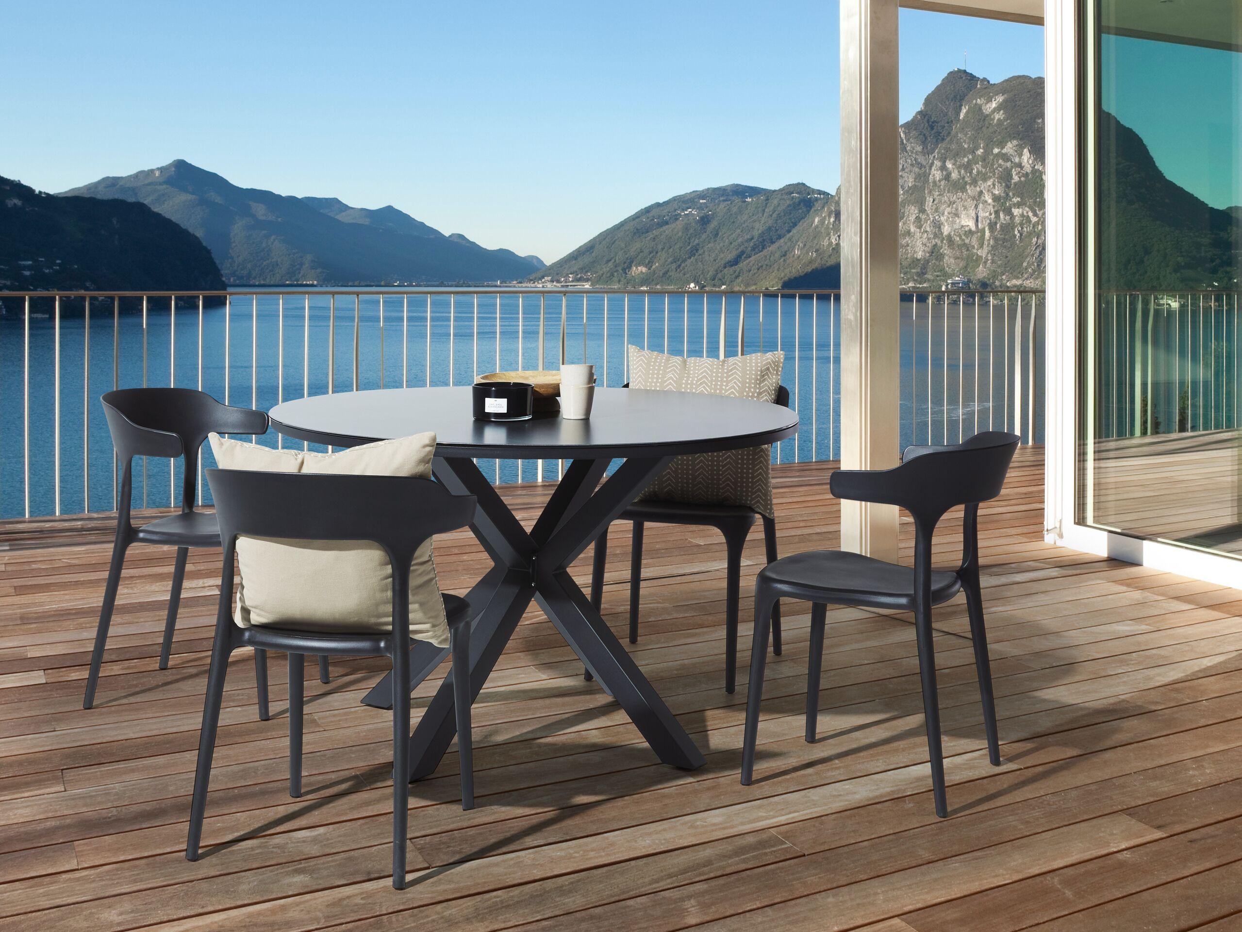 GARTENSTÜHLE 4er-Set Kunststoff schwarz Gubbio Kunststoff Beliani Garten & Outdoor > Gartenmöbel > Gartenstühle Schwarz