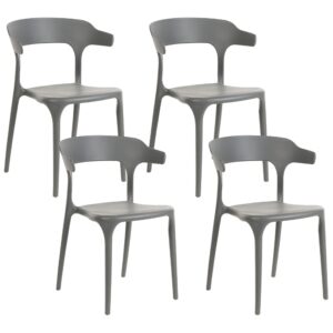 Wohnli Möbelsuche - GARTENSTÜHLE 4er-Set Kunststoff grau Gubbio