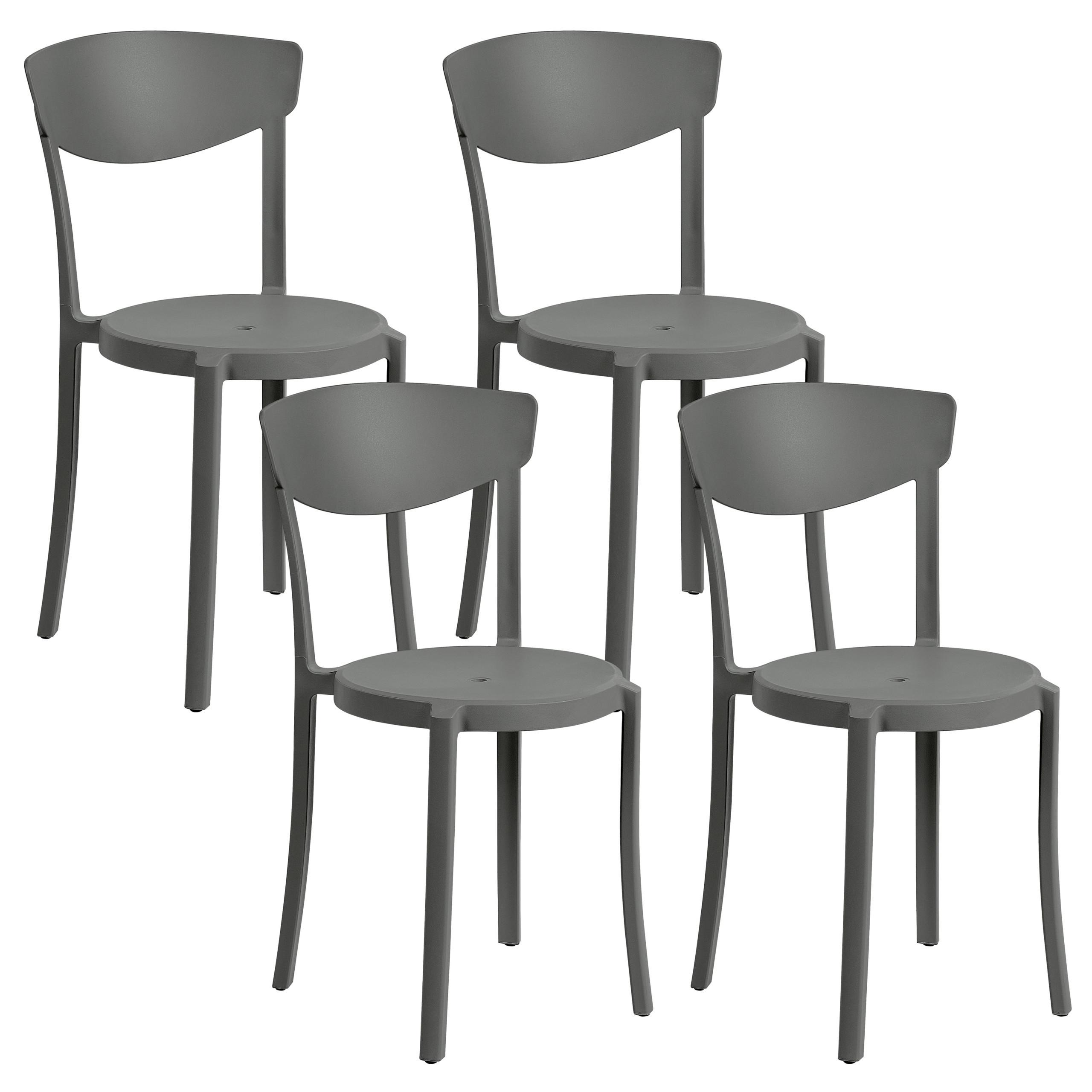 wohnli-moebel-suche-800000573922 Wohnli Möbelsuche - GARTENSTÜHLE 4er-Set Kunststoff dunkelgrau Vieste