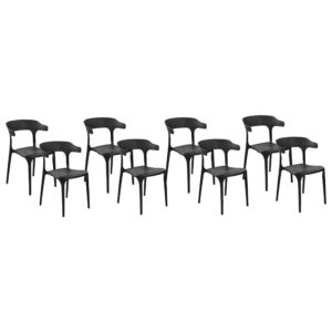 Wohnli Möbelsuche - GARTENSTÜHLE 8er-Set Kunststoff schwarz Gubbio