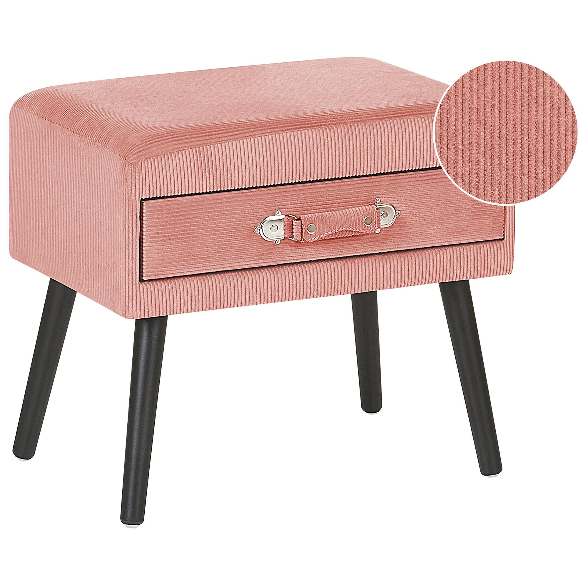 wohnli-moebel-suche-800000576968 Wohnli Möbelsuche - NACHTTISCH rosa Cord Koffer-Design Eurostar