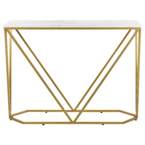 wohnli-moebel-suche-800000577033-1 KONSOLENTISCH Marmoroptik weiß/gold Hazen Holzwerkstoff Beliani Möbel > Kommoden & Schubladenschränke > Konsolentische Weiß