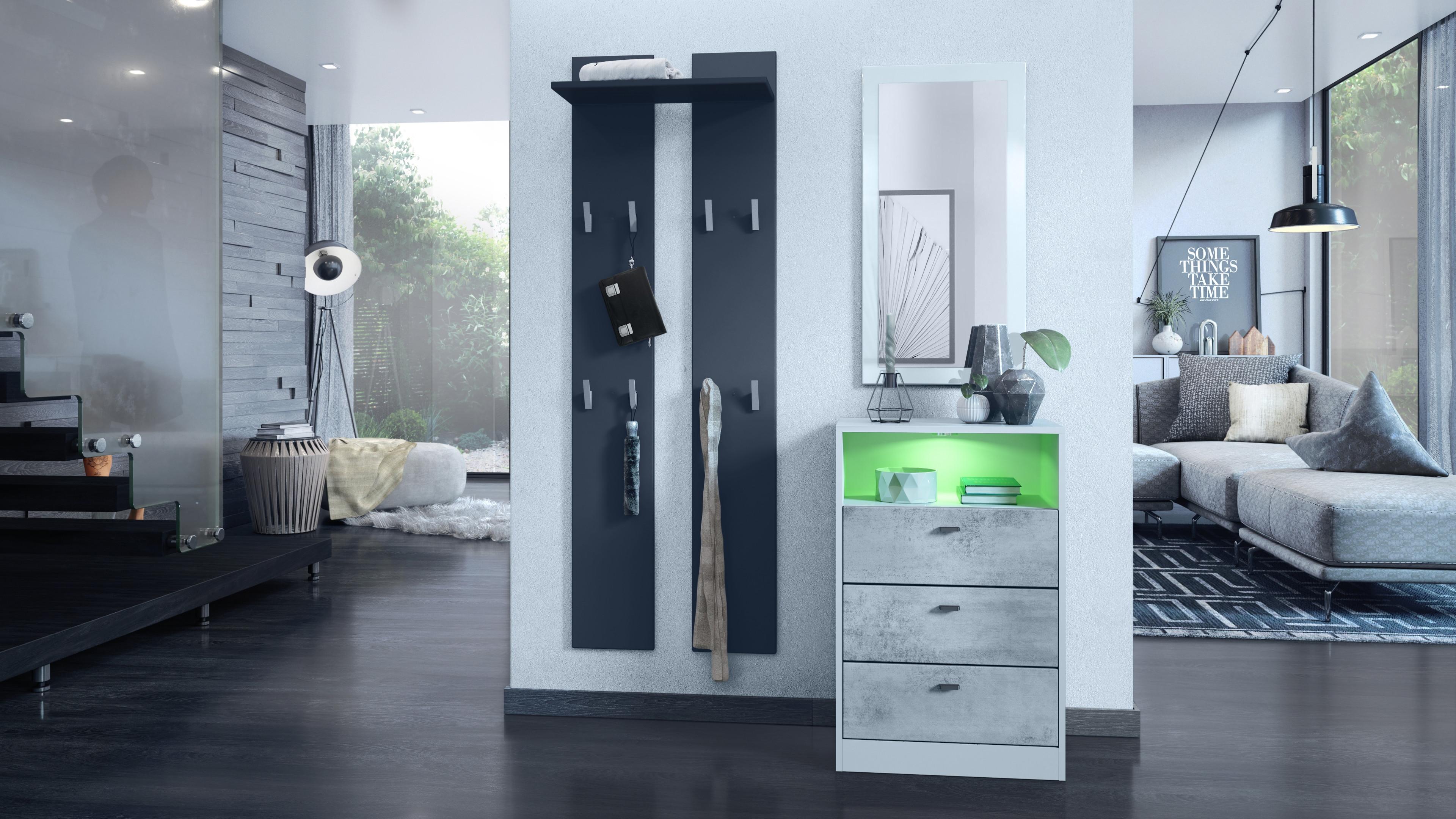wohnli-moebel-suche-800000581113-1 KOMMODE Pino Fronten in Beton Oxid Optik Holzwerkstoff Vladon Möbel > Kommoden & Schubladenschränke > Kommoden Grau