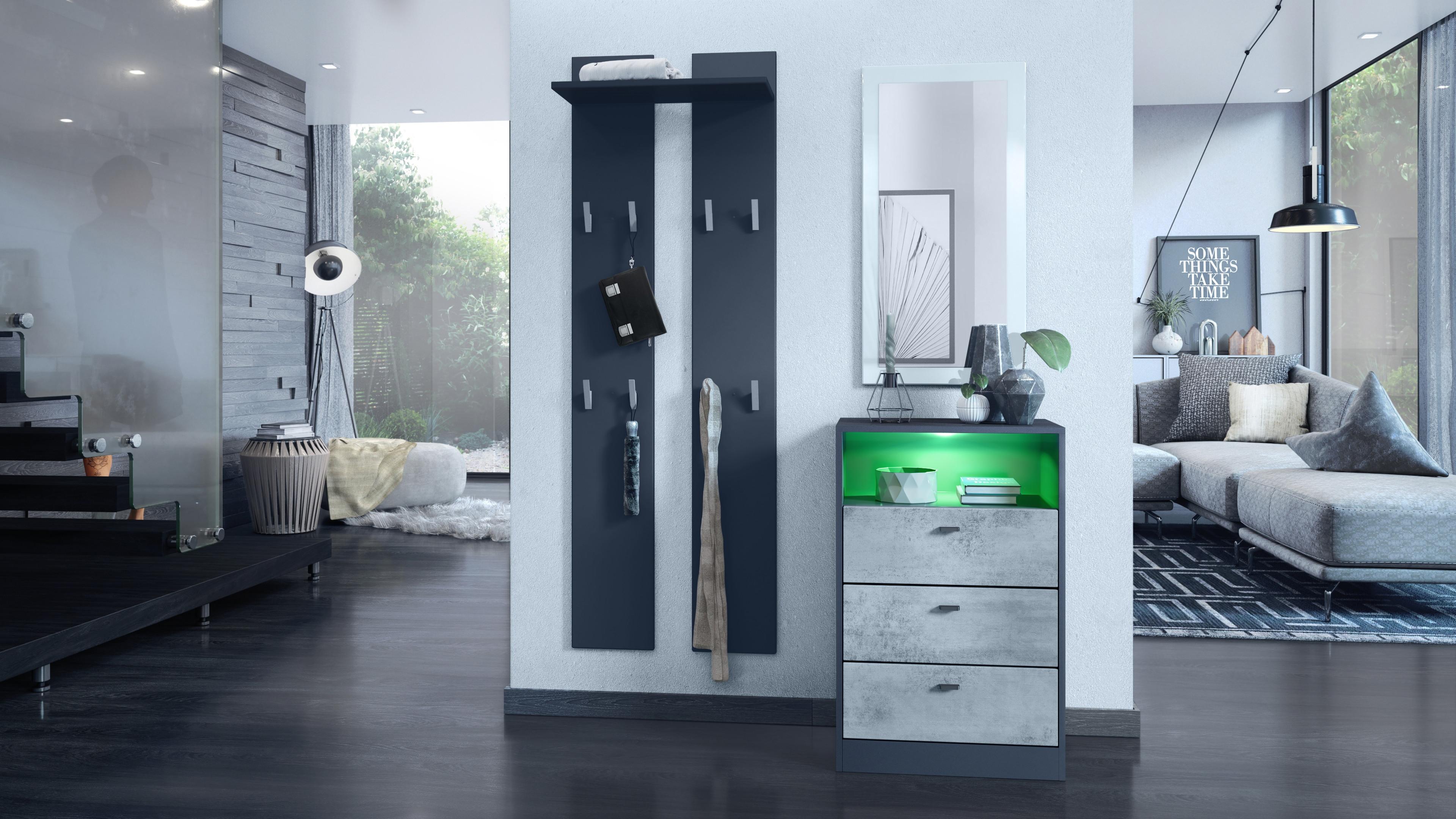 wohnli-moebel-suche-800000581147-1 KOMMODE Pino Fronten in Beton Oxid Optik Holzwerkstoff Vladon Möbel > Kommoden & Schubladenschränke > Kommoden Grau
