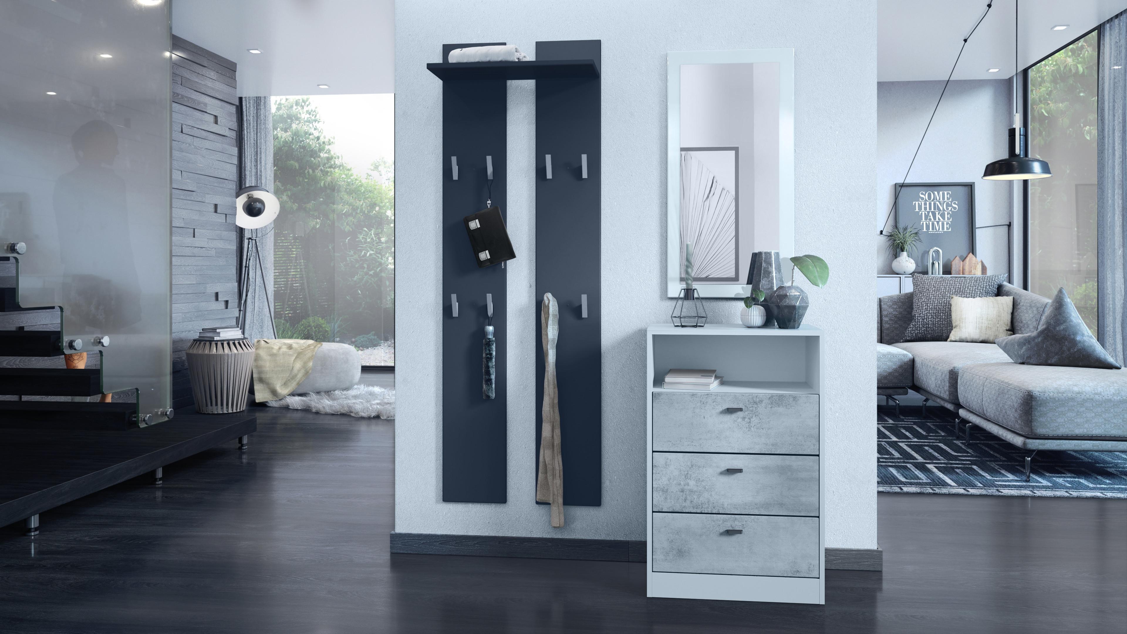 KOMMODE Pino Fronten in Beton Oxid Optik Holzwerkstoff Vladon Möbel > Kommoden & Schubladenschränke > Kommoden Grau