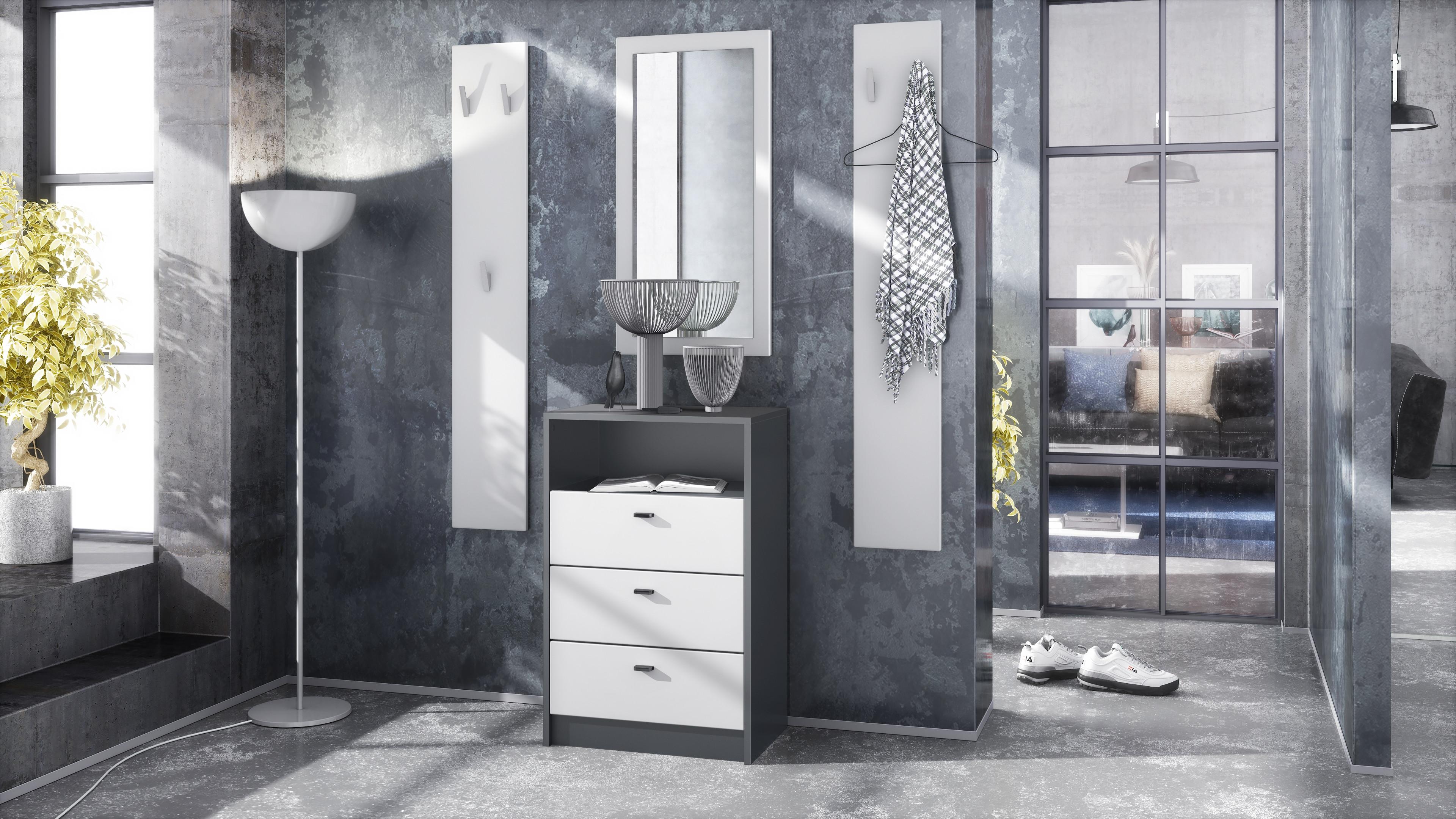 wohnli-moebel-suche-800000581570-1 GARDEROBE Pino Weiß matt Holzwerkstoff Vladon Garderoben Weiß