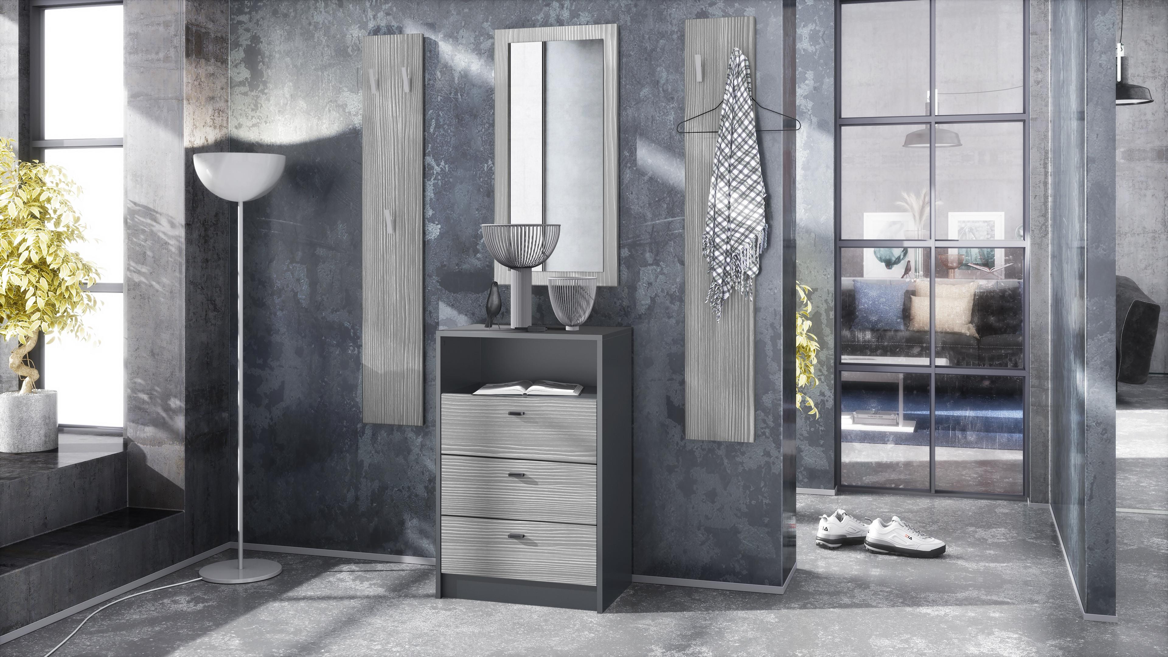 wohnli-moebel-suche-800000581575-1 GARDEROBE Pino Avola-Anthrazit Holzwerkstoff Vladon Garderoben Anthrazit