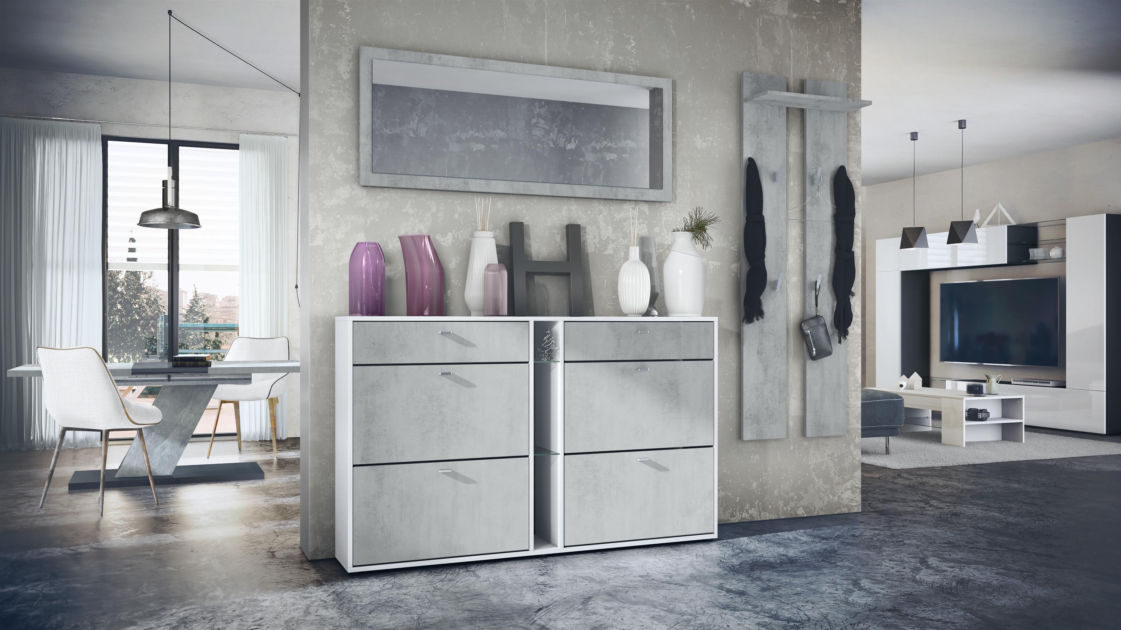 wohnli-moebel-suche-800000581579-1 GARDEROBE Orlando Beton Oxid Optik Holzwerkstoff Vladon Garderoben Grau