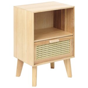 wohnli-moebel-suche-800000583481 Wohnli Möbelsuche - NACHTTISCH Rattan heller Holzfarbton 1 Schublade 40/30 cm Seney