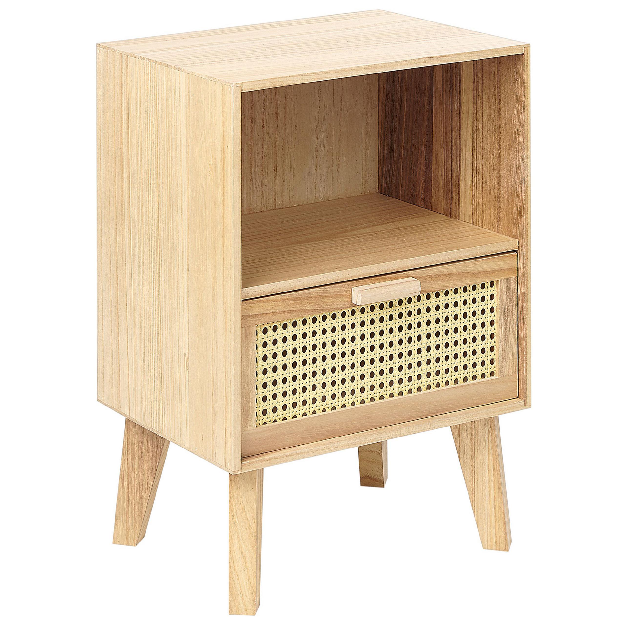 wohnli-moebel-suche-800000583481 Wohnli Möbelsuche - NACHTTISCH Rattan heller Holzfarbton 1 Schublade 40/30 cm Seney