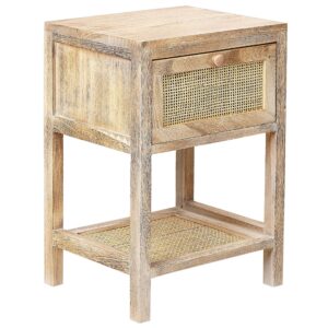 wohnli-moebel-suche-800000583482 Wohnli Möbelsuche - NACHTTISCH Rattan heller Holzfarbton 1 Schublade 35/29 cm Esto