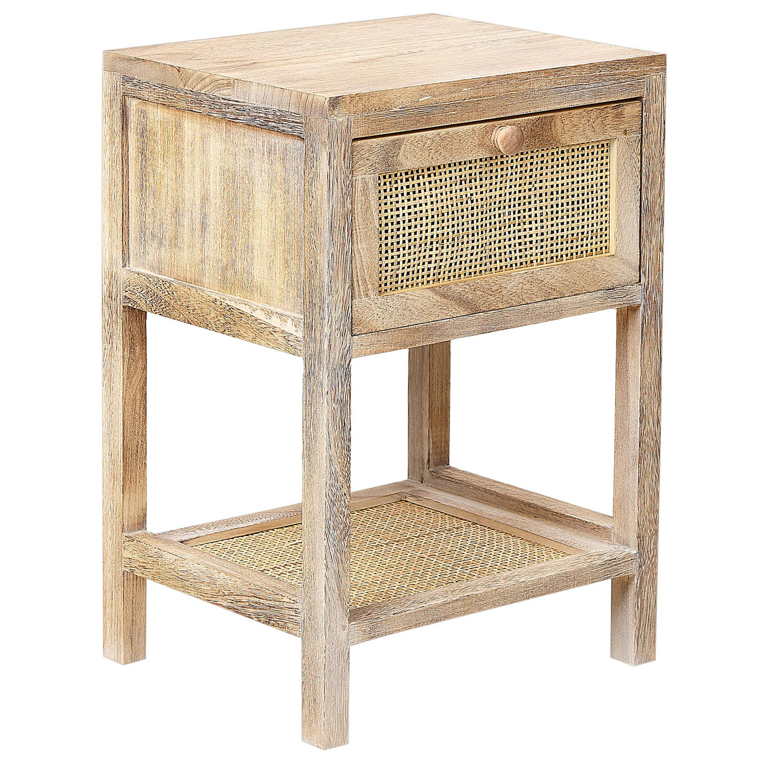 wohnli-moebel-suche-800000583482 Wohnli Möbelsuche - NACHTTISCH Rattan heller Holzfarbton 1 Schublade 35/29 cm Esto