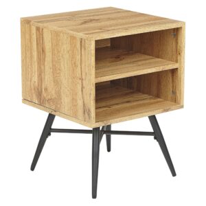 wohnli-moebel-suche-800000583483 Wohnli Möbelsuche - NACHTTISCH heller Holzfarbton/schwarz 40/40 cm Lubock