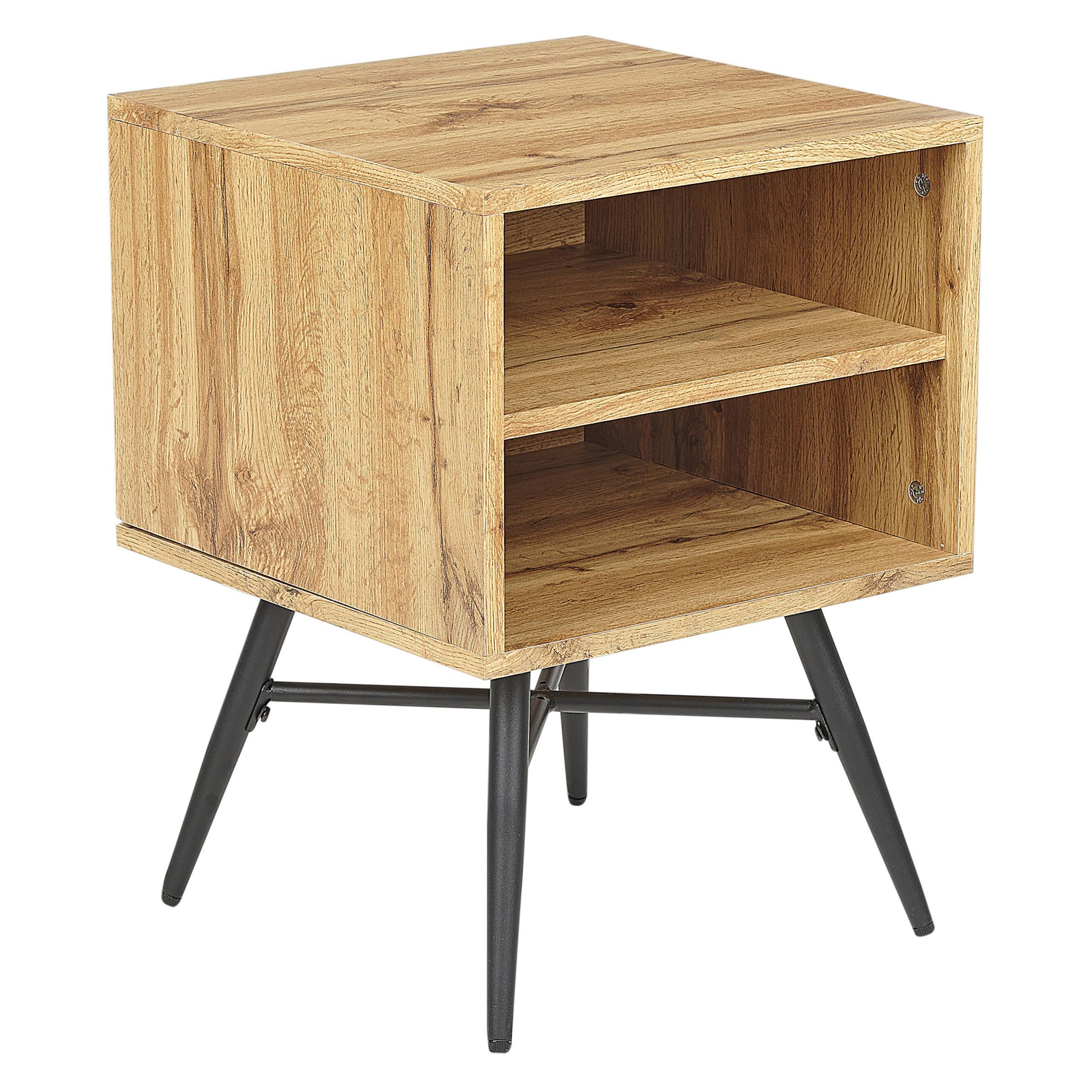 wohnli-moebel-suche-800000583483 Wohnli Möbelsuche - NACHTTISCH heller Holzfarbton/schwarz 40/40 cm Lubock