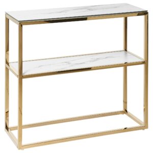 wohnli-moebel-suche-800000583547 Wohnli Möbelsuche - KONSOLENTISCH Marmor Optik weiß/gold Azusa