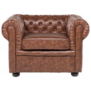wohnli-moebel-suche-800000583557-1 SESSEL Kunstleder Goldbraun Chesterfield Kunststoff Beliani Möbel > Sessel > Polstersessel Schwarz