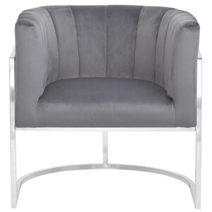 wohnli-moebel-suche-800000583569-1 SESSEL Samtstoff grau Larvik Textil Beliani Möbel > Sessel > Polstersessel Grau