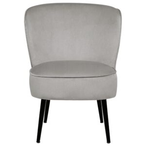 wohnli-moebel-suche-800000583571-1 SESSEL Samtstoff hellgrau/schwarz Voss Textil Beliani Möbel > Sessel > Polstersessel Grau
