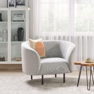 wohnli-moebel-suche-800000583613-1 SESSEL Polsterbezug weiß/schwarz Loen Textil Beliani Möbel > Sessel > Polstersessel Weiß