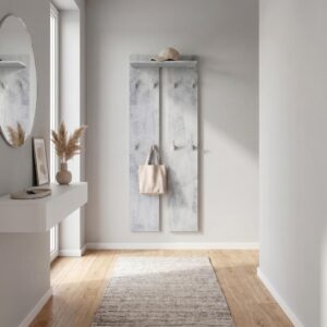 wohnli-moebel-suche-800000583810-1 GARDEROBENPANEEL Wandpaneel Beton Oxid Optik Holzwerkstoff Vladon Garderoben > Garderobenpaneele Grau