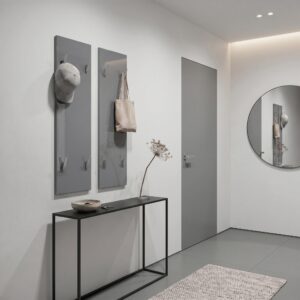wohnli-moebel-suche-800000583892-1 GARDEROBENPANEEL Wandpaneel Grau Hochglanz Holzwerkstoff Vladon Garderoben > Garderobenpaneele Grau