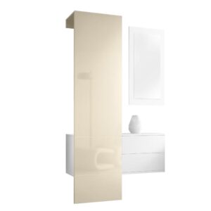 Wohnli Möbelsuche - GARDEROBE Carlton Paneel in Creme Hochglanz