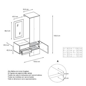 wohnli-moebel-suche-800000584115-1 GARDEROBE Carlton Paneel in Beton Oxid Optik Holzwerkstoff Vladon Garderoben Grau