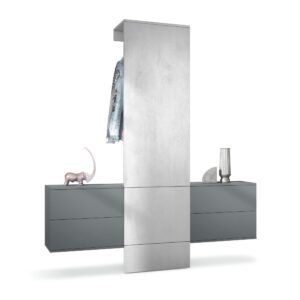 Wohnli Möbelsuche - GARDEROBE Carlton Paneel in Beton Oxid Optik
