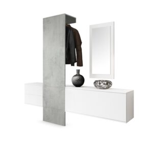 Wohnli Möbelsuche - GARDEROBE Carlton Paneel in Beton Oxid Optik