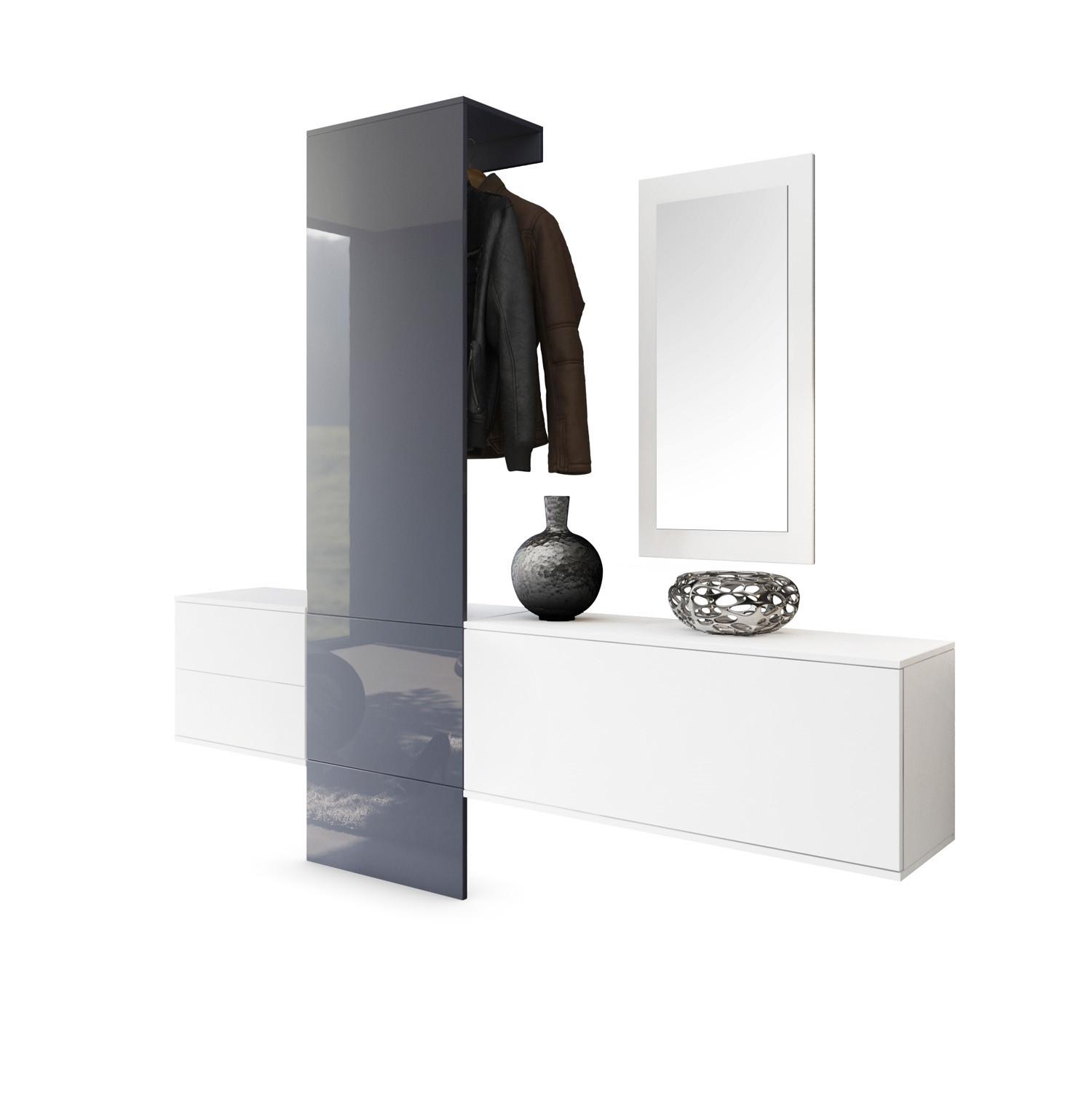 wohnli-moebel-suche-800000584202 Wohnli Möbelsuche - GARDEROBE Carlton Paneel in Grau Hochglanz