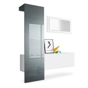 Wohnli Möbelsuche - GARDEROBE Carlton Paneel in Grau Hochglanz