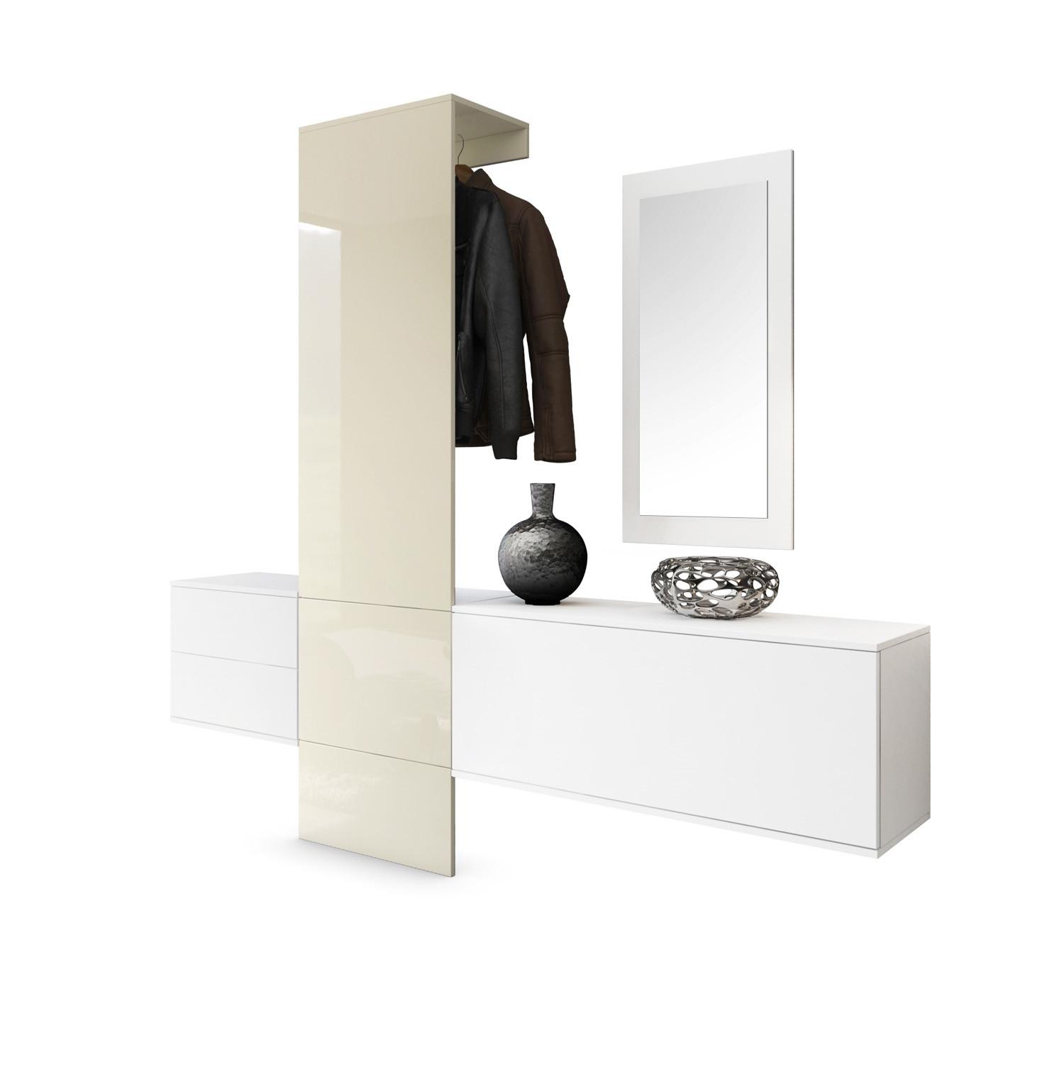 wohnli-moebel-suche-800000584206 Wohnli Möbelsuche - GARDEROBE Carlton Paneel in Creme Hochglanz