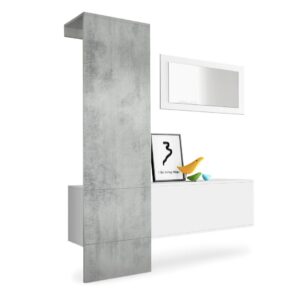 Wohnli Möbelsuche - GARDEROBE Carlton Paneel in Beton Oxid Optik