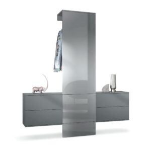 Wohnli Möbelsuche - GARDEROBE Carlton Paneel in Grau Hochglanz