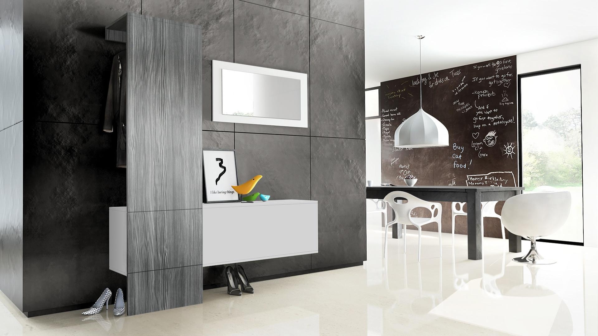 wohnli-moebel-suche-800000584224-1 GARDEROBE Carlton Paneel in Avola-Anthrazit Holzwerkstoff Vladon Garderoben Anthrazit