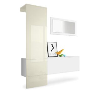 Wohnli Möbelsuche - GARDEROBE Carlton Paneel in Creme Hochglanz