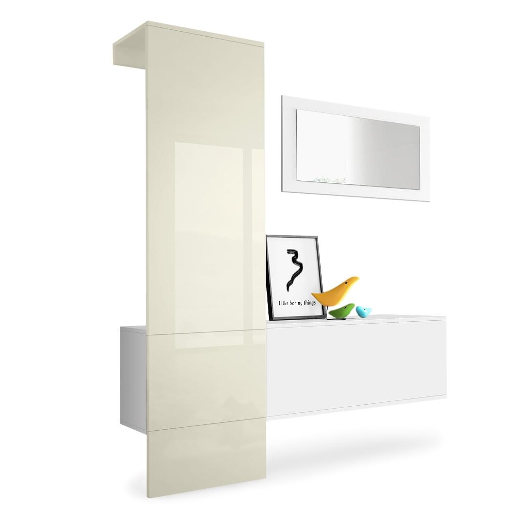 wohnli-moebel-suche-800000584240 Wohnli Möbelsuche - GARDEROBE Carlton Paneel in Creme Hochglanz
