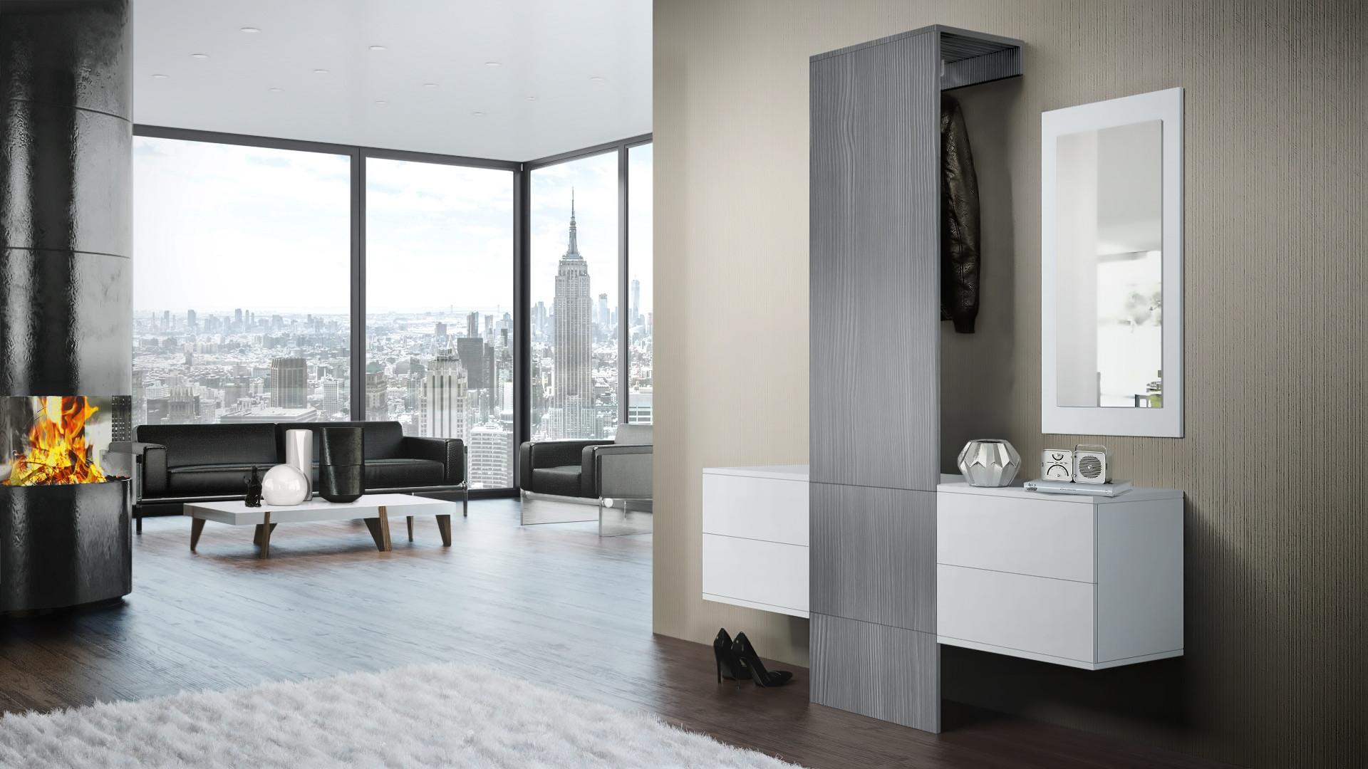 GARDEROBE Carlton Paneel in Avola-Anthrazit Holzwerkstoff Vladon Garderoben Anthrazit