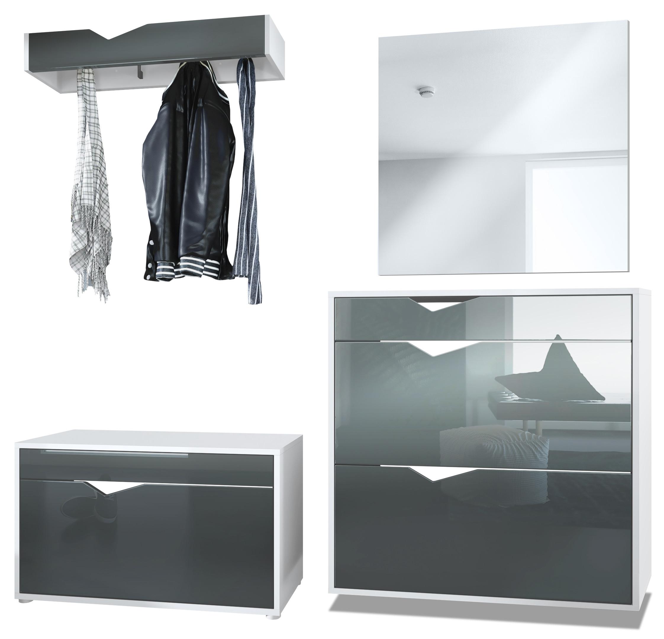 Wohnli Möbelsuche - GARDEROBE Kolmio Fronten in Grau Hochglanz