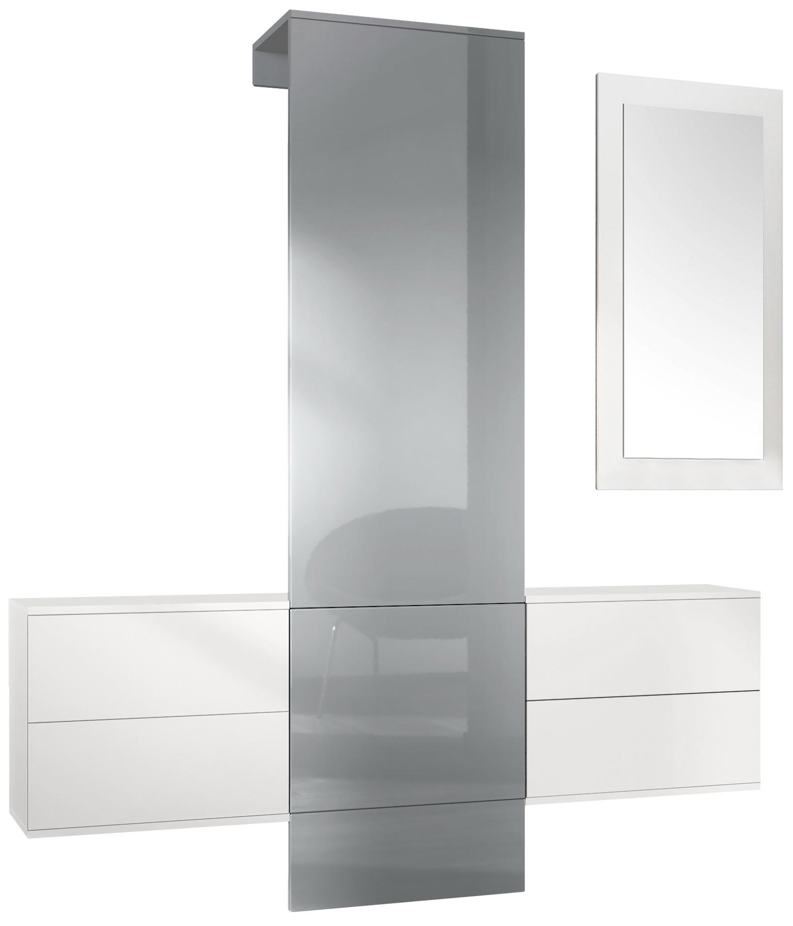 Wohnli Möbelsuche - GARDEROBE Carlton Paneel in Grau Hochglanz