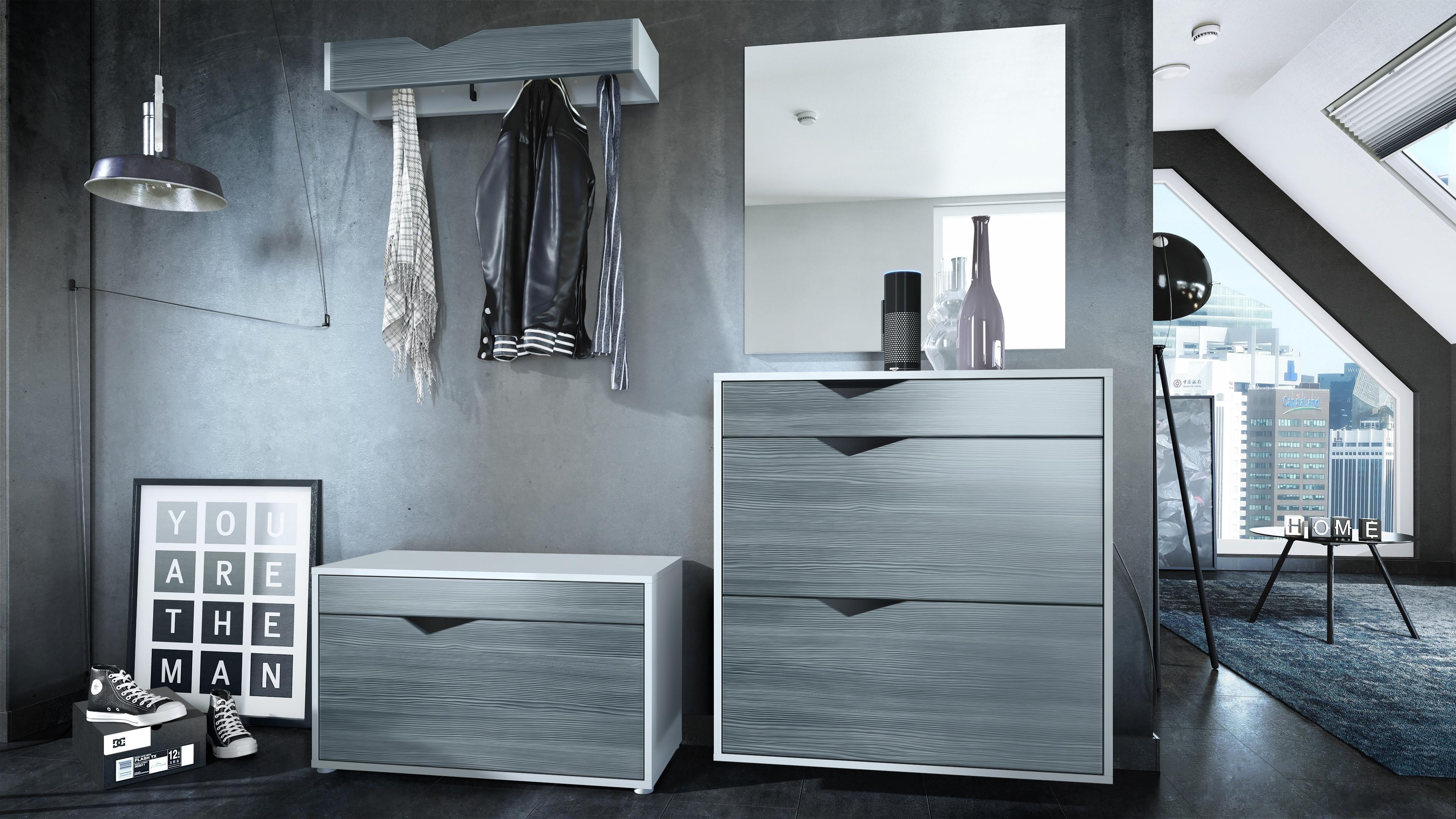 GARDEROBE Kolmio Fronten in Avola-Anthrazit Holzwerkstoff Vladon Garderoben Anthrazit