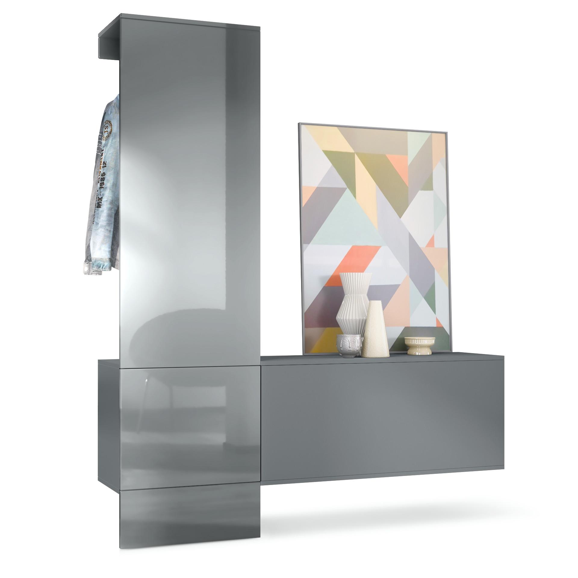 wohnli-moebel-suche-800000584387 Wohnli Möbelsuche - GARDEROBE Carlton Paneel in Grau Hochglanz