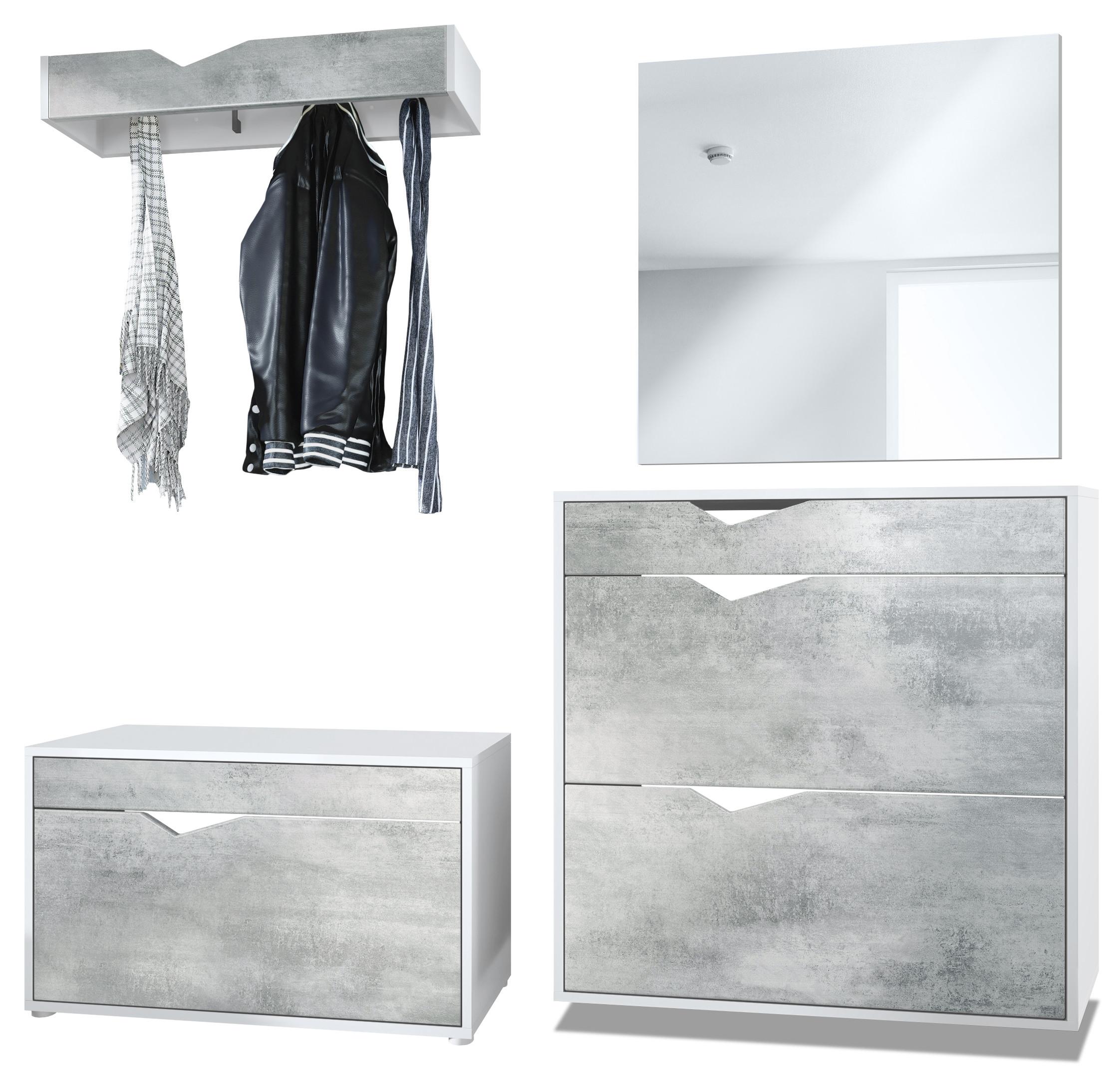 Wohnli Möbelsuche - GARDEROBE Kolmio Fronten in Beton Oxid Optik