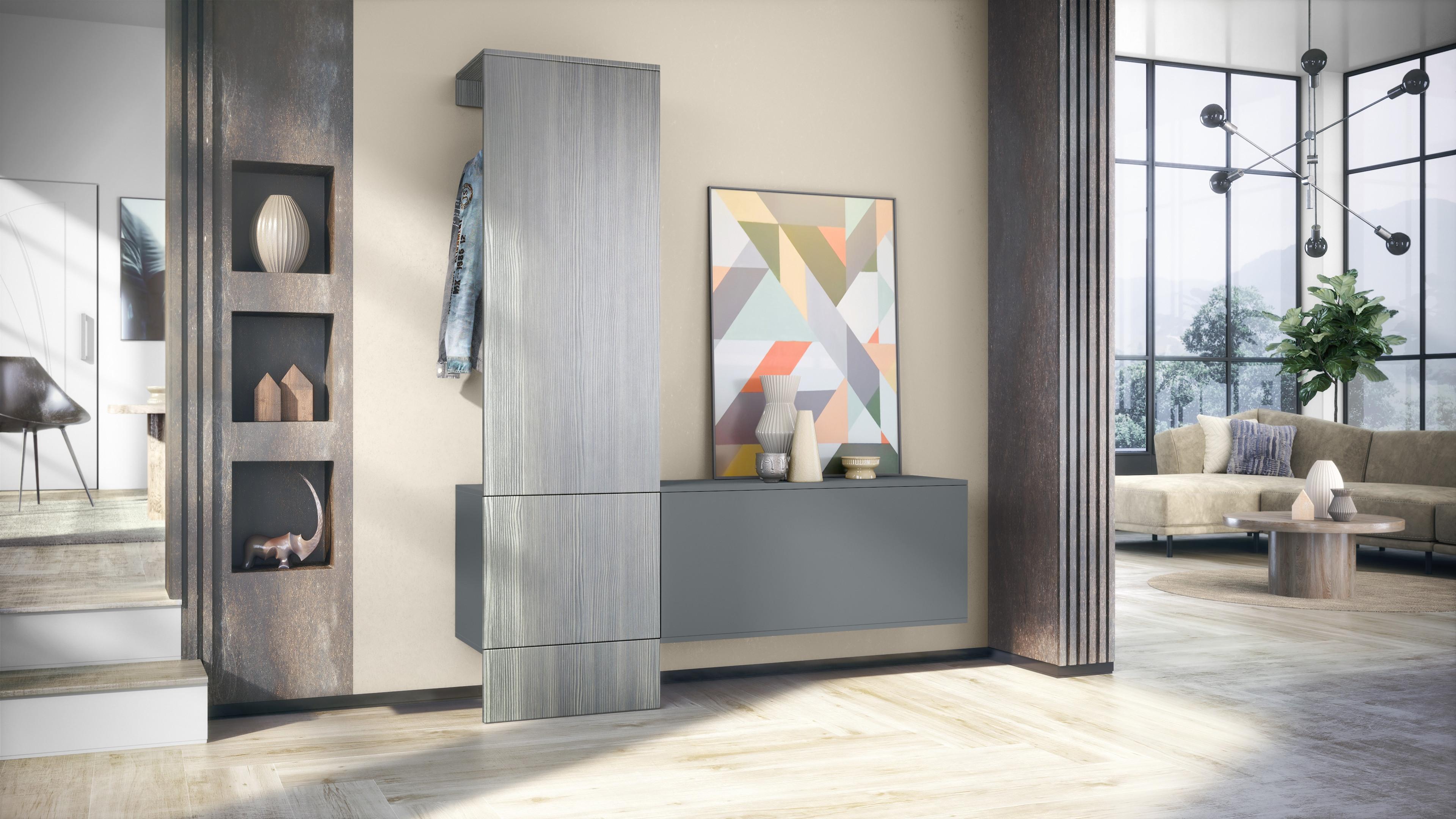 GARDEROBE Carlton Paneel in Avola-Anthrazit Holzwerkstoff Vladon Garderoben Anthrazit