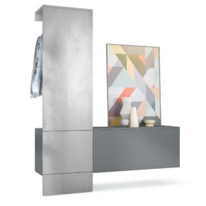 Wohnli Möbelsuche - GARDEROBE Carlton Paneel in Beton Oxid Optik