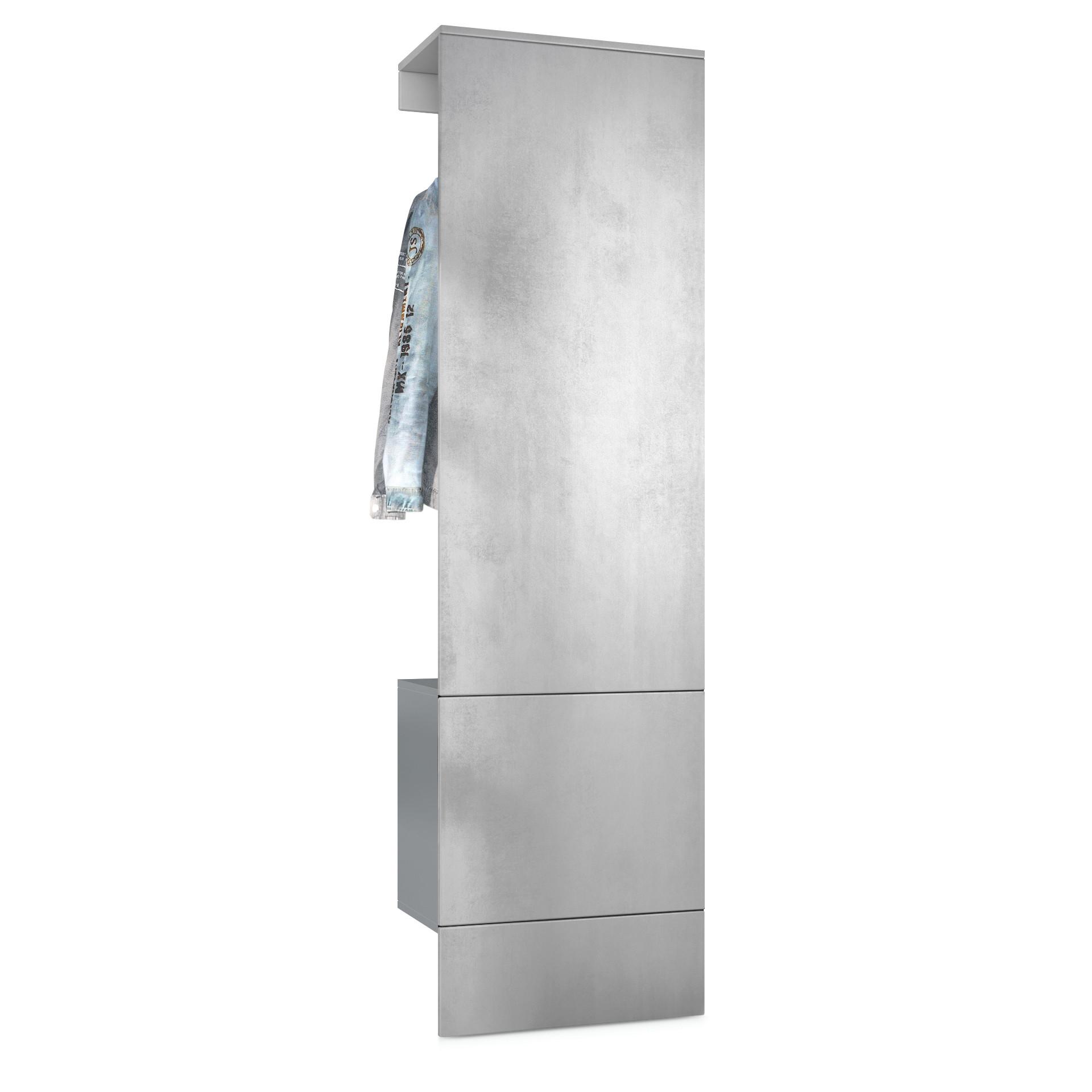Wohnli Möbelsuche - GARDEROBE Carlton Paneel in Beton Oxid Optik