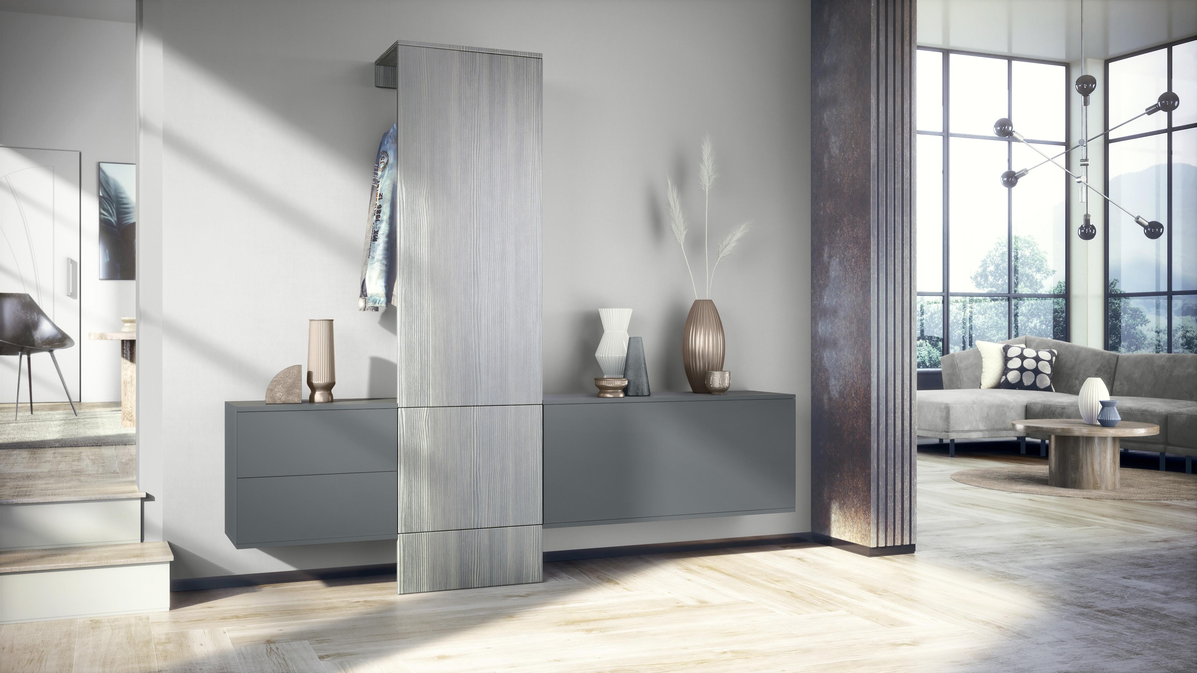 GARDEROBE Carlton Paneel in Avola-Anthrazit Holzwerkstoff Vladon Garderoben Anthrazit