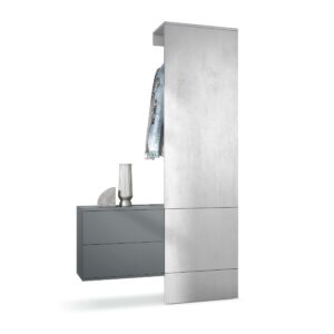Wohnli Möbelsuche - GARDEROBE Carlton Paneel in Beton Oxid Optik