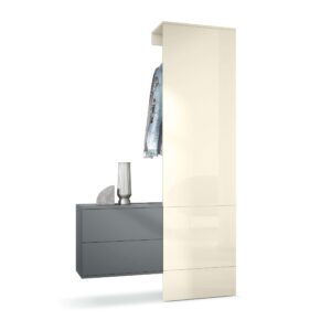 Wohnli Möbelsuche - GARDEROBE Carlton Paneel in Creme Hochglanz